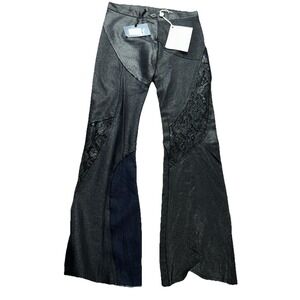 Daniel Dallavalle Elisa Cavaletti Pants XS 26x29 Black Lace Italian Dress Pants